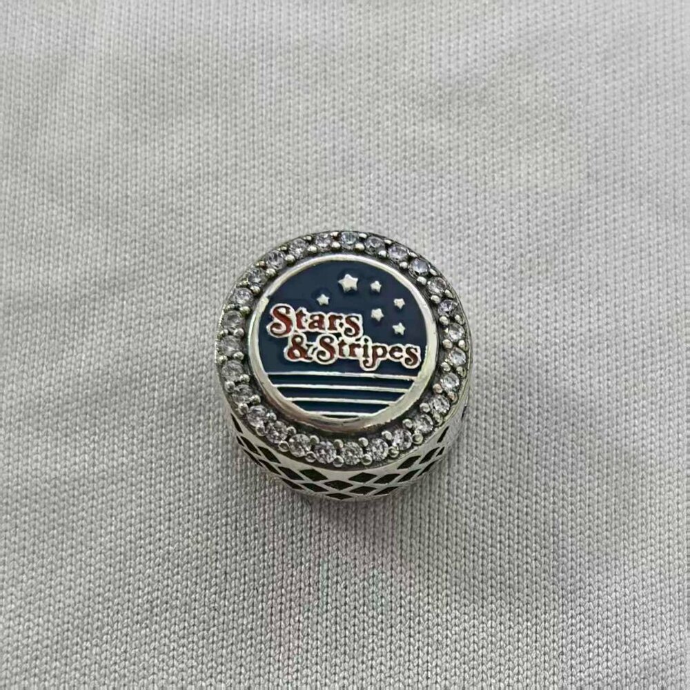 Pandora Stars and Stripes Exclusive Charm Pendant, S925 Silver Jewelry